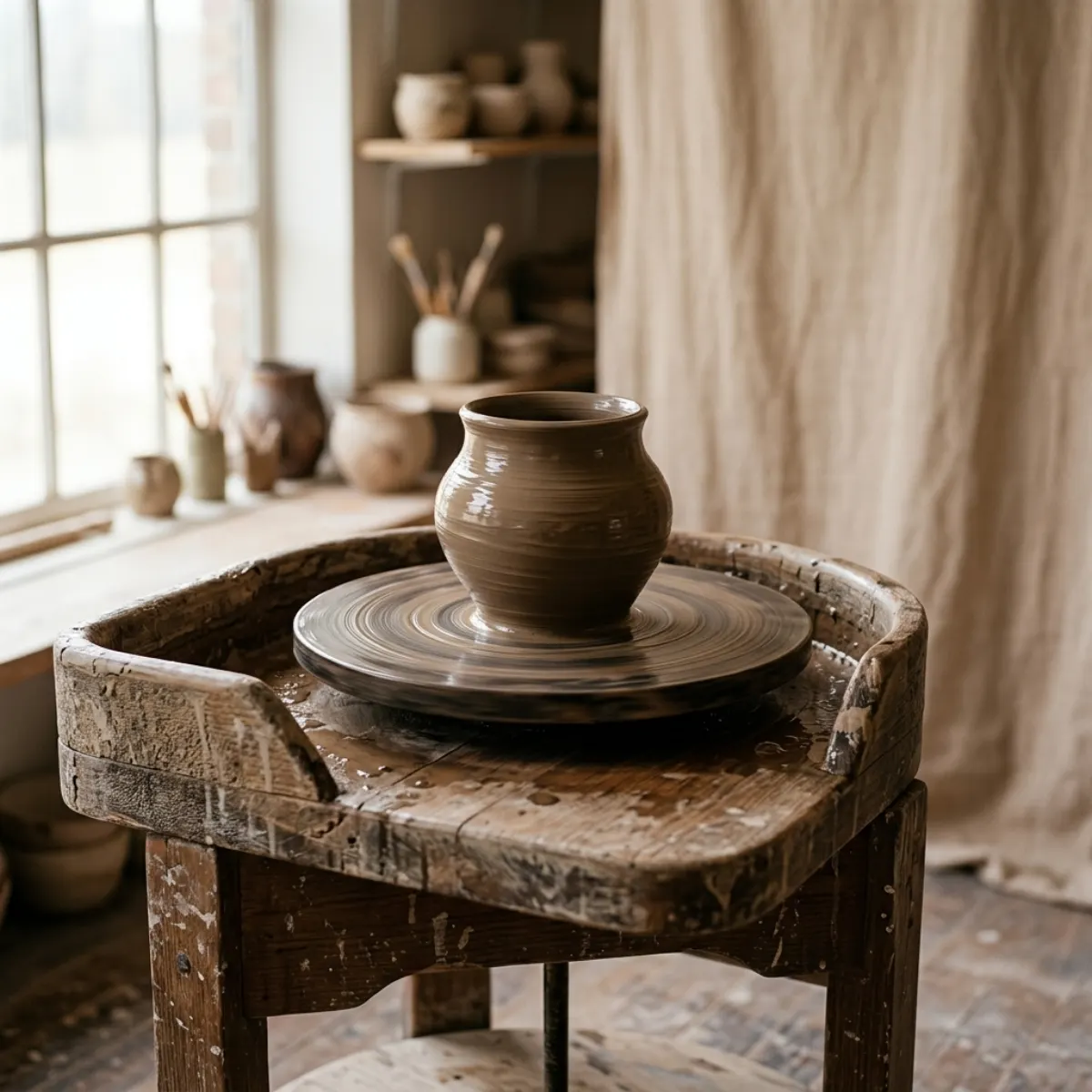 Clay Vessel Being Shaped by Potter